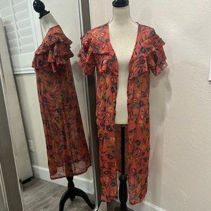 Boohoo floral ruffle kimono